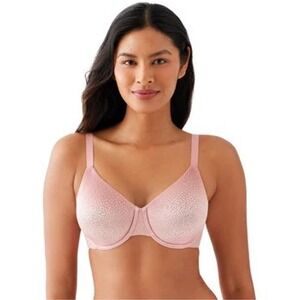 Wacoal Back Appeal Pink Jacquard Dot Full Figure Underwire Bra 40DDD 853303